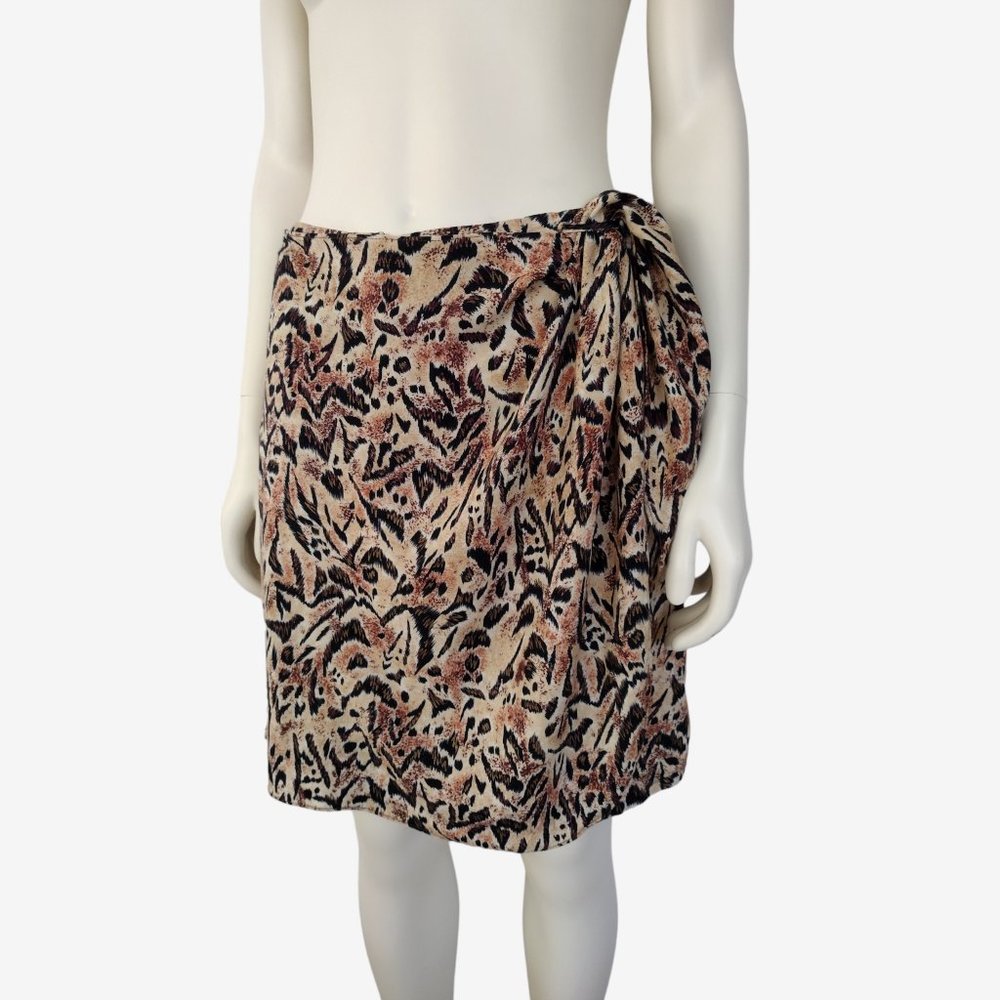 Vintage 1990s Teddi Sport Animal Print Relaxed Fit Sarong Side Tie Skort